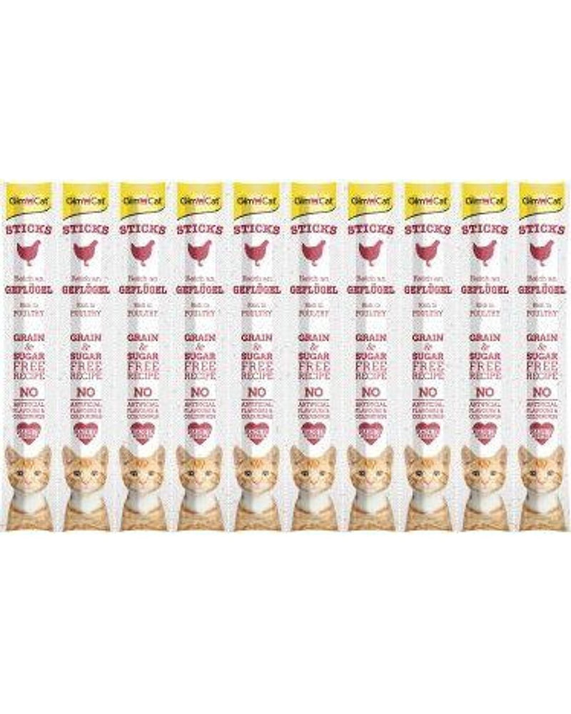 GimCat Sticks Tahılsız Tavuklu Yumuşak Kedi Ödül Çubuğu 10'lu