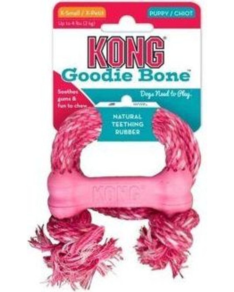 Kong Goodie Bone İpli Kauçuk Yavru Köpek Oyuncağı XS