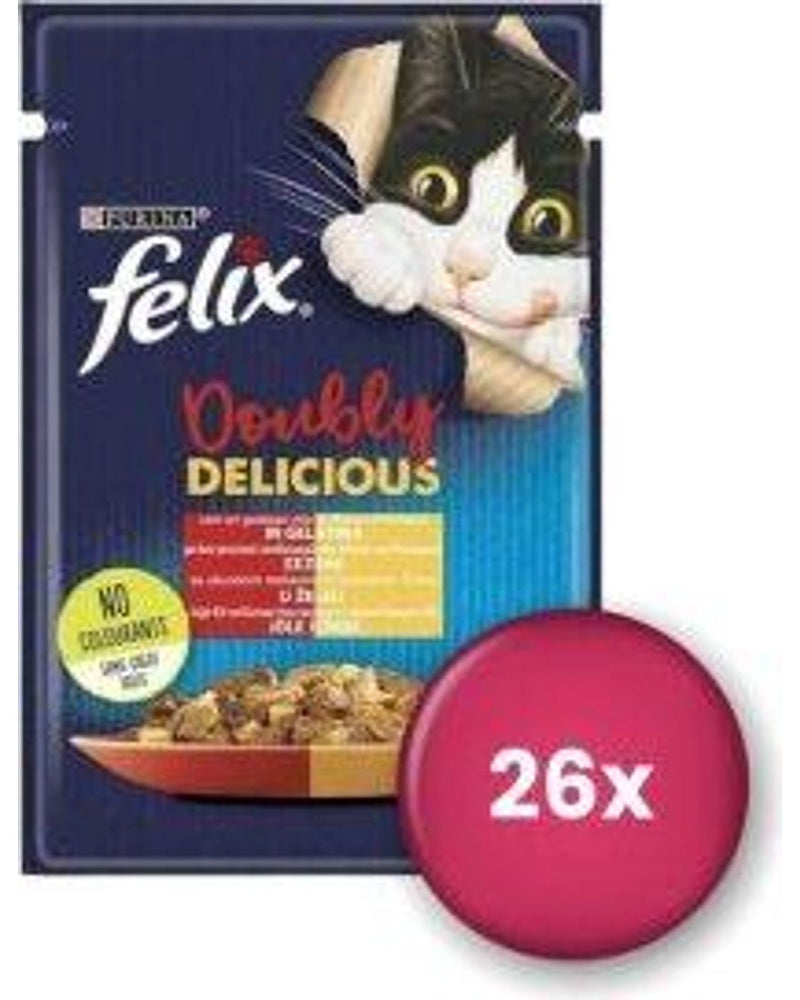 Felix Jölede Sığır ve Tavuk Etli Kedi Konservesi 85 gr x 26