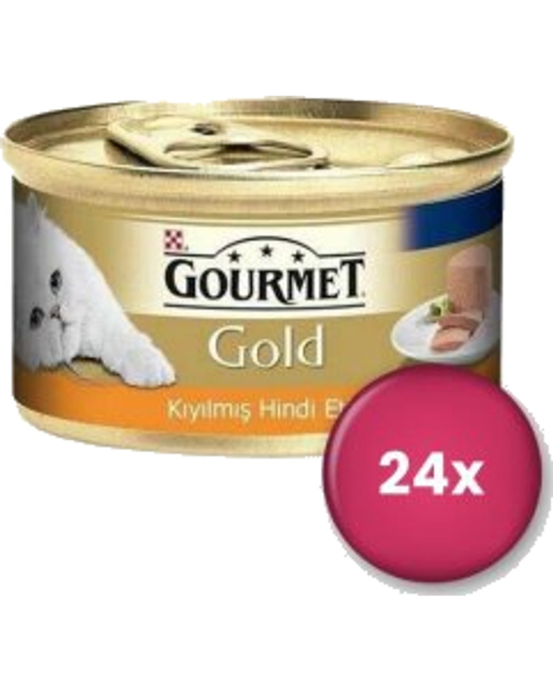 Yetişkin için Kıyılmış Hindi Etli 24 x 85 gr Yaş Kedi Maması