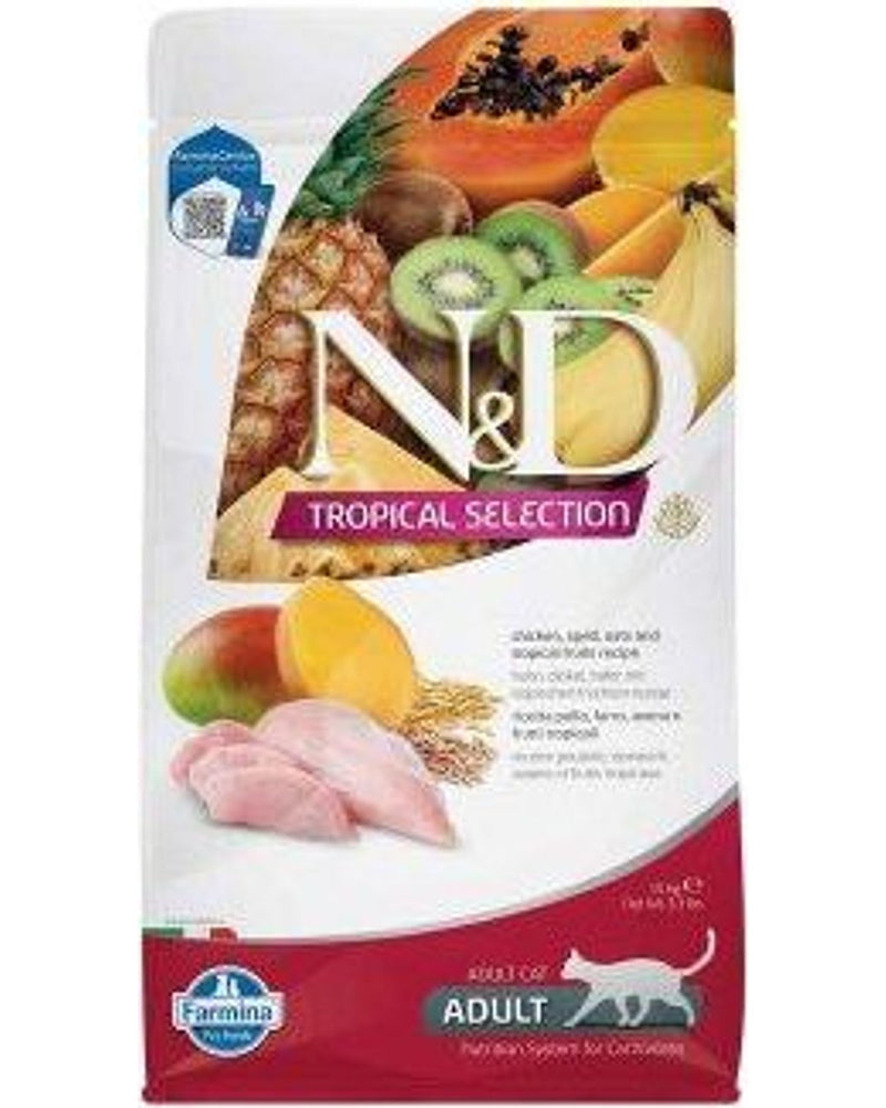 N&D Tropical Düşük Tahıllı Tavuklu Meyveli Yetişkin Kedi Maması 1,5 kg