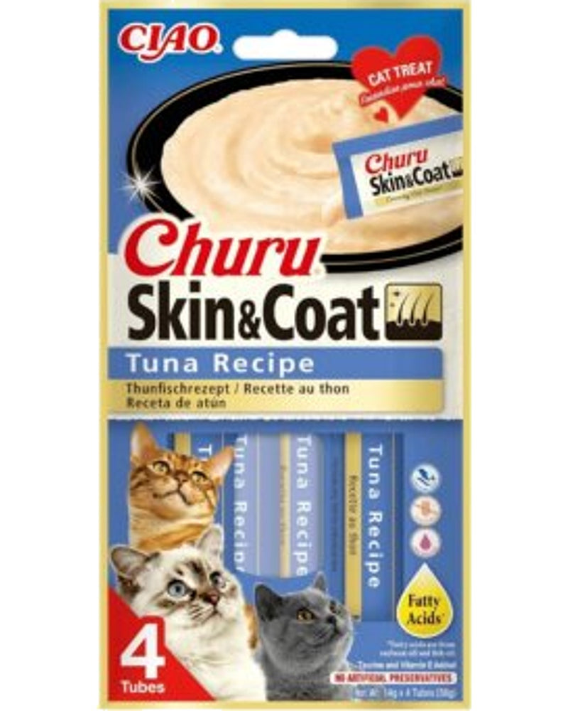 Ciao Churu Cilt ve Tüy Destekli Ton Balıklı Krema Kedi Ödülü 4 x 14 gr