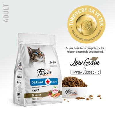 Somonlu Düşük Tahıllı Kolajenli Yetişkin Kedi Maması, 5 kg