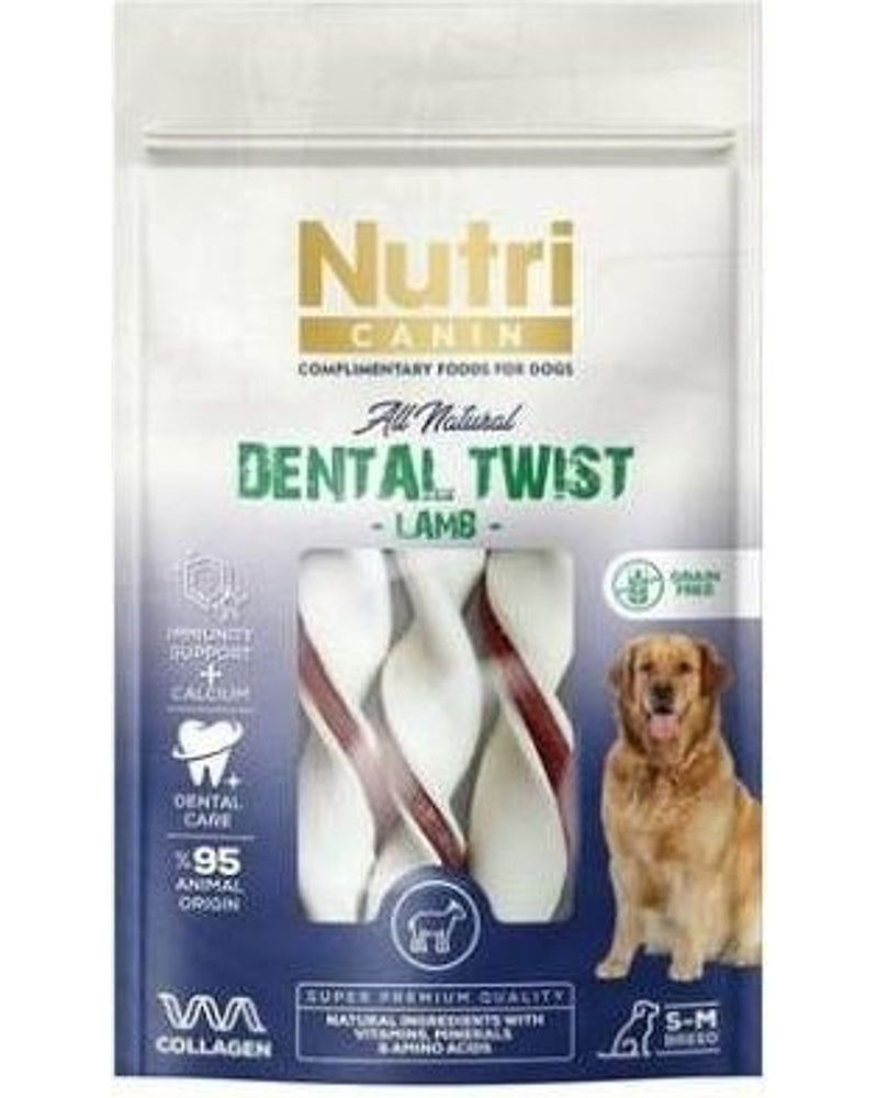 Nutri Canin Dental Twist Kuzu Etli Diş Sağlığı Köpek Ödülü 80 gr