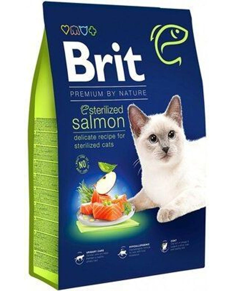 Brit Premium Somonlu Kısırlaştırılmış Yetişkin Kedi Maması 8 kg