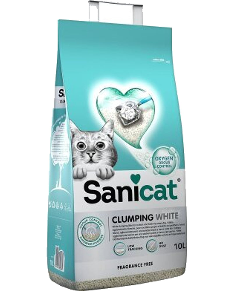 Sanicat Koku Kontrollü Topaklaşan Beyaz Bentonit Kedi Kumu 10 L
