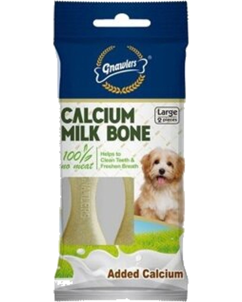 Gnawlers Kalsiyumlu Sütlü Köpek Ödül Kemiği 10 cm 2'li (L)