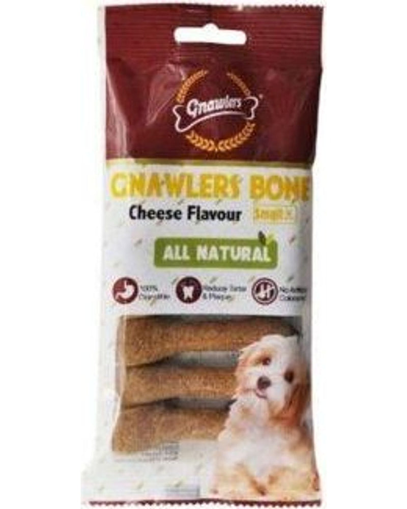 Gnawlers Peynir Aromalı Köpek Ödül Kemiği 7,5 cm 6'lı (S)