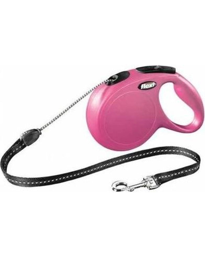 Flexi New Classic İp Otomatik Köpek Tasması 3 m (XS, Pembe)