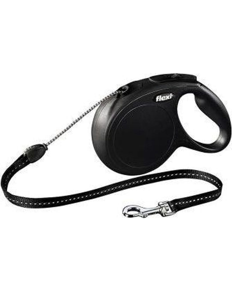 Flexi New Classic İp Otomatik Köpek Tasması 8 m (M, Siyah)