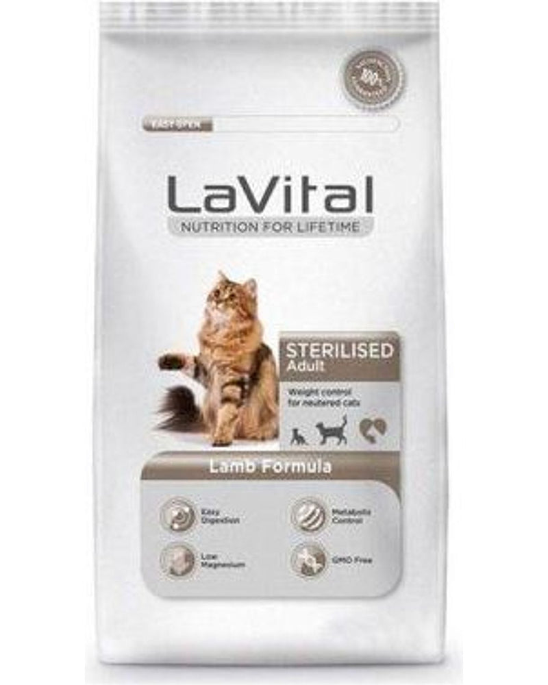 LaVital Kuzu Etli Kısırlaştırılmış Yetişkin Kedi Maması 12 kg