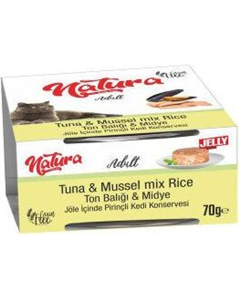 Natura Jöleli Ton Balıklı Midyeli Yetişkin Kedi Konservesi 70 gr