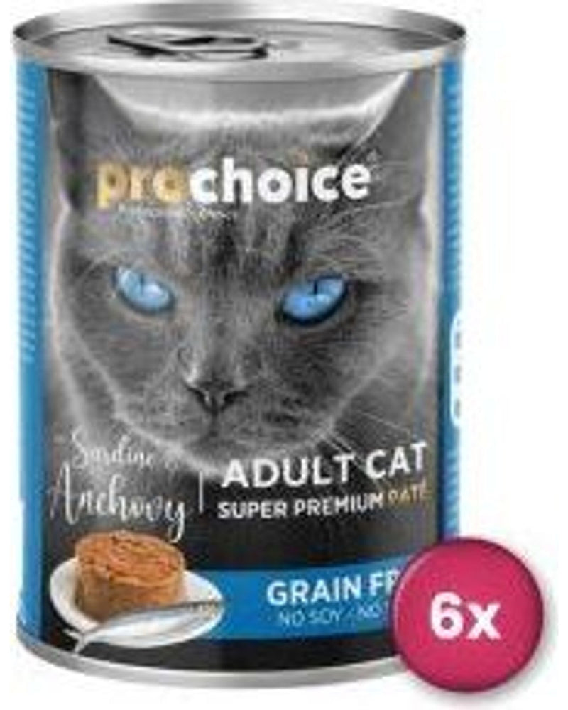 ProChoice Sardalya-Hamsili Ezme Yetişkin Kedi Konservesi 400 gr x 6