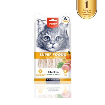 Wanpy Superfood Balkabağı ve Kara Lahanalı Kedi Krema Ödülü 14 gr x 5