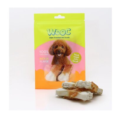 Wooc Tavuk Sargılı Mini Kemik Köpek Çiğneme Ödülü 75 gr