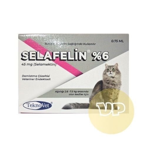 Selafelin 45 mg 2,6-7,5 kg Kedi İç+Dış Parazit Damlası (3 Pipet)