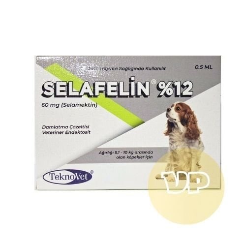 Selafelin 60 mg 5,1-10 kg Köpek İç+Dış Parazit Damlası (3 Pipet)