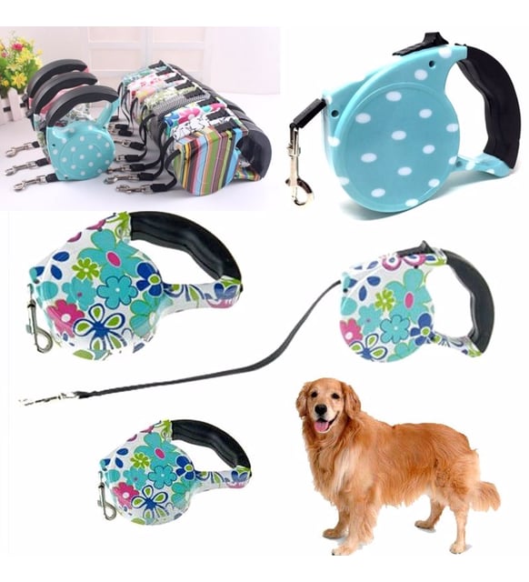 Pup Style 3 m Desenli Otomatik Köpek Gezdirme Tasması