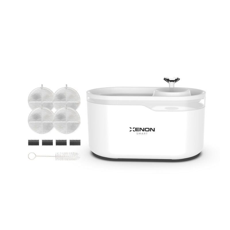 WiFi Ultra Sessiz Kedi Su Pınarı ve Yedek Filtre 2'li Set (Beyaz)