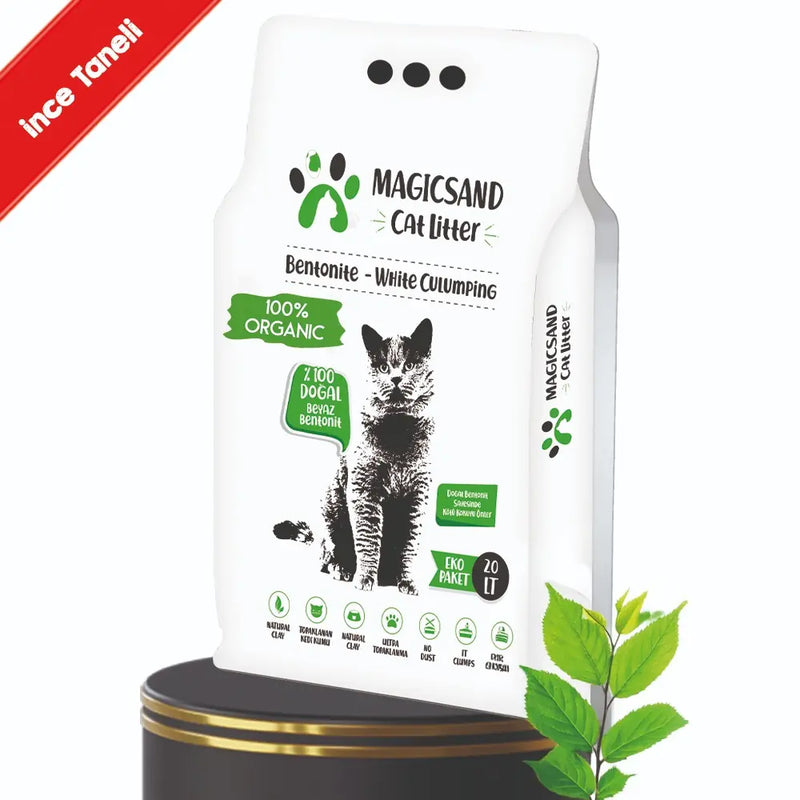Ekstra Topaklanan İnce Taneli Doğal Kedi Kumu (Ekonomik Boy)