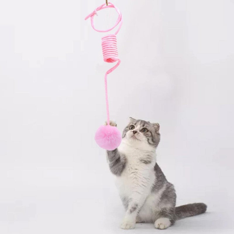 Kapıya Asılan 100 cm Uzayan Yaylı Peluş Kedi Oyuncağı