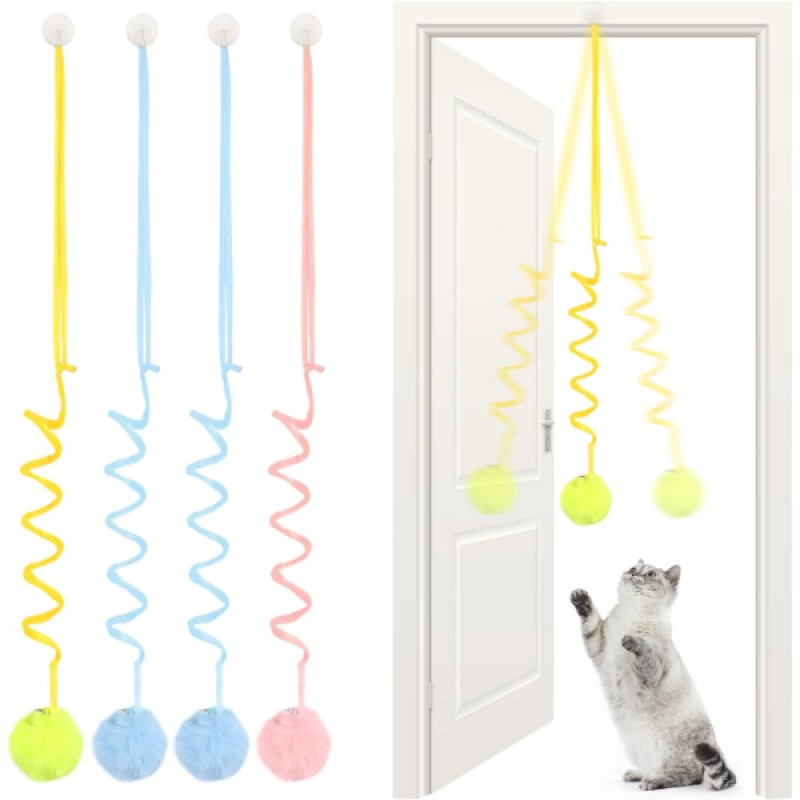 Kapıya Asılan 100 cm Uzayan Yaylı Peluş Kedi Oyuncağı