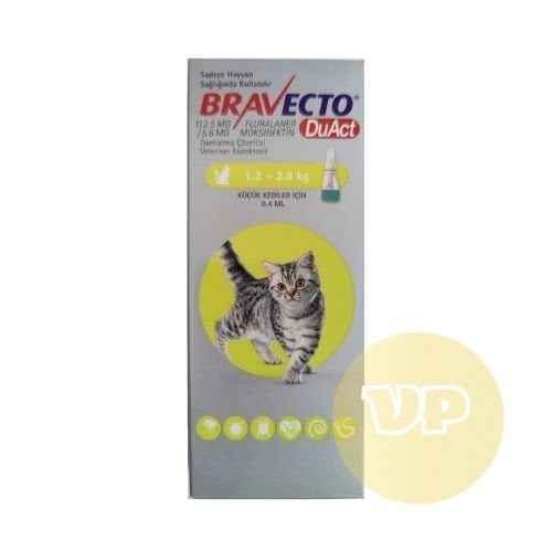 Bravecto DuAct 1,2-2,8 kg Yavru Kedi İç+Dış Parazit Damlası