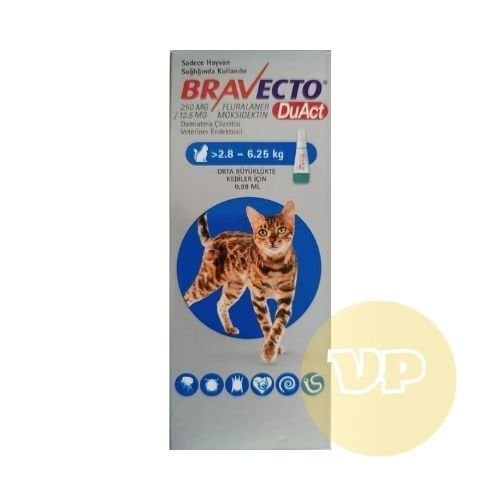 Bravecto DuAct 2,8-6,25 kg Kedi İç+Dış Parazit Damlası