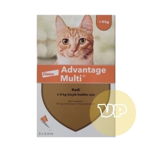Advantage Multi 4 kg'a Kadar Kedi İç+Dış Parazit Damlası (0,4 ml)