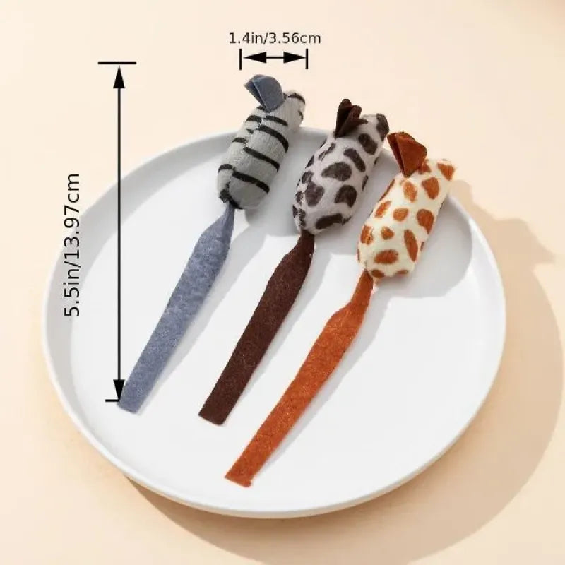 Peluş Fare Kedi Oyuncağı (3 Adet)