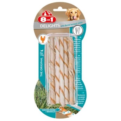 8in1 Pro Dental Tavuklu Burgu Köpek Çiğneme Çubuğu 10'lu