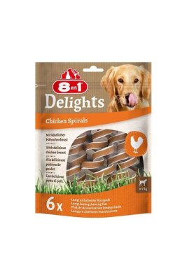 8in1 Smart Spirals Tavuklu Burgu Çiğneme Köpek Ödülü 6'lı