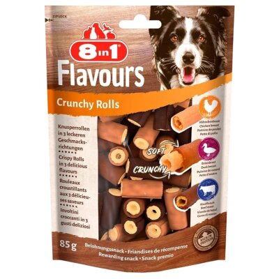 8in1 Flavours Crunchy Rolls Etli Köpek Ödülü 85 gr