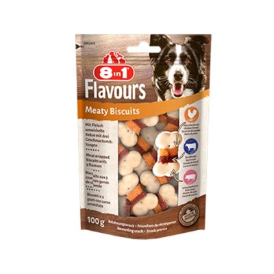 8in1 Et Sarılı Kıtır Bisküvi Köpek Ödülü 100 gr