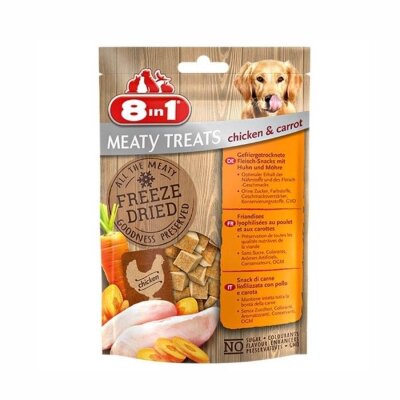 8in1 Kurutulmuş Tavuklu Havuçlu Tahılsız Köpek Ödülü 50 gr
