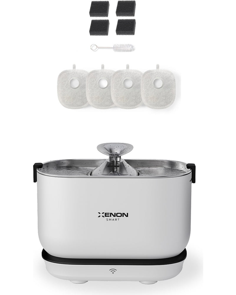 WiFi UV Sterilizasyonlu Çelik Kedi Su Pınarı ve Filtre 2'li Set