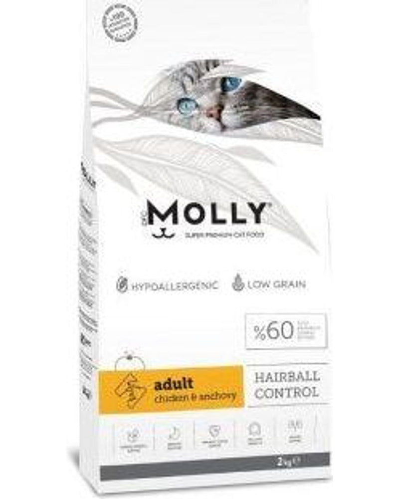Molly Düşük Tahıllı Tavuklu ve Hamsili Yetişkin Kedi Maması 2 kg