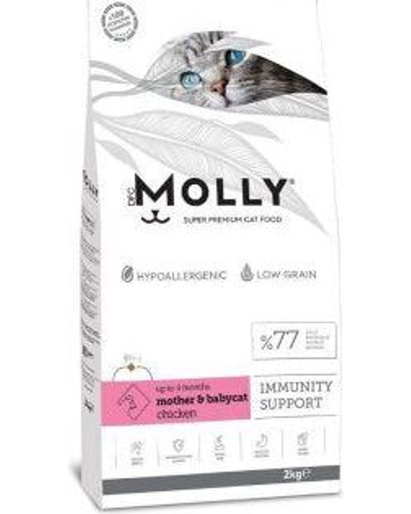 Molly Düşük Tahıllı Tavuklu Anne ve Yavru Kedi Maması 2 kg