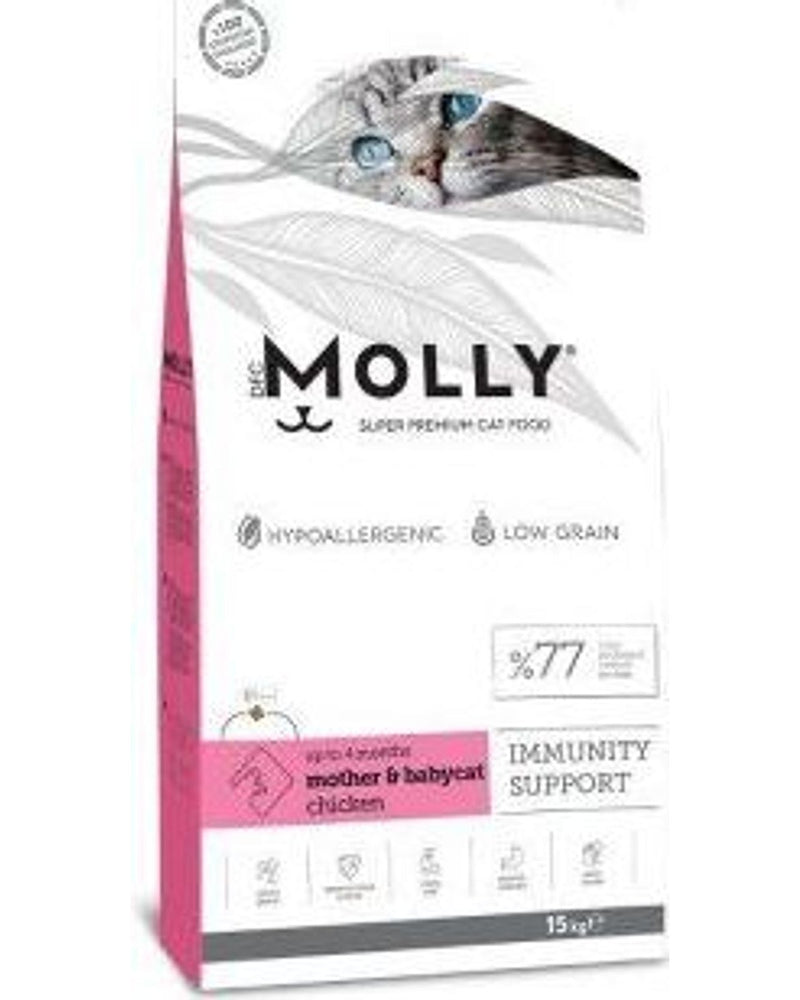 Molly Düşük Tahıllı Tavuklu Anne ve Yavru Kedi Maması 15 kg