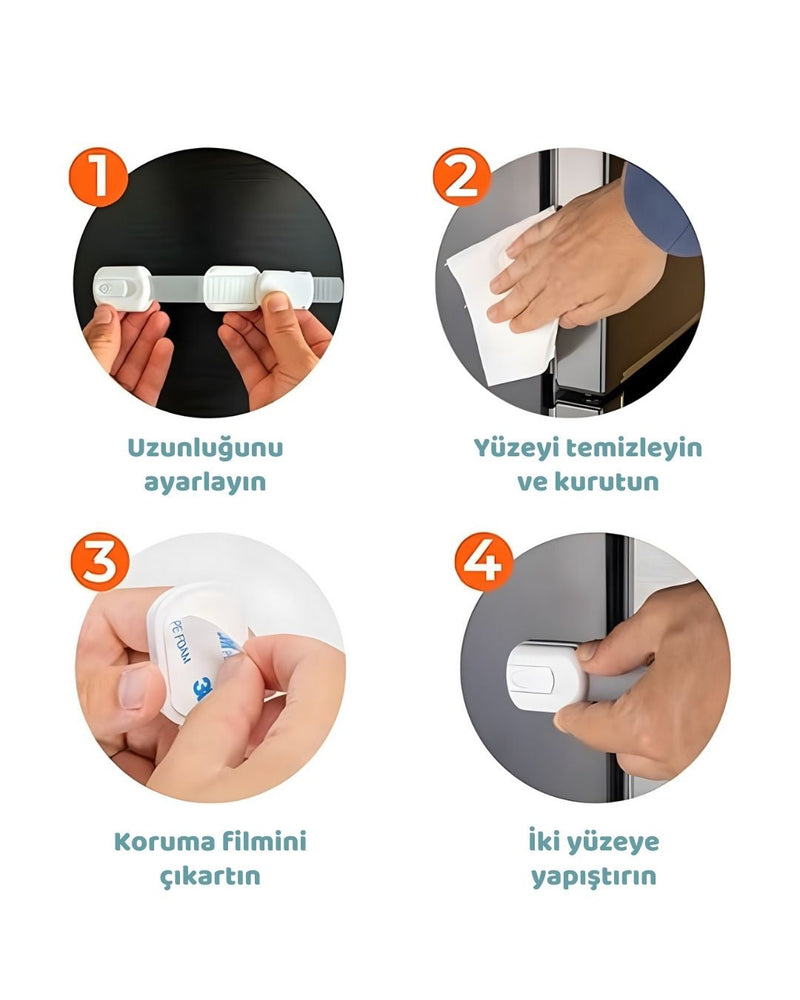 Çöp ve Dolap Güvenlik Kilidi (Zehirlenmeyi Önler)