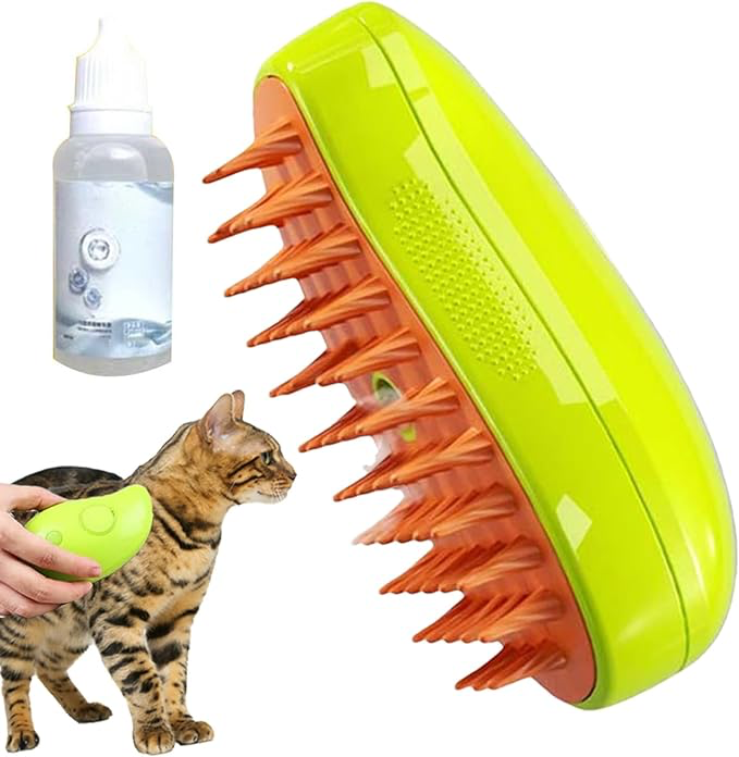 Masaj Fonksiyonlu Buharlı Kedi Bakım Tarağı