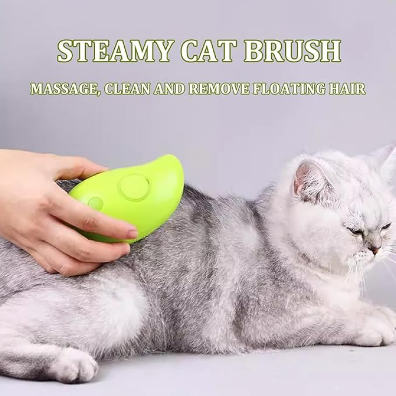 Masaj Fonksiyonlu Buharlı Kedi Bakım Tarağı