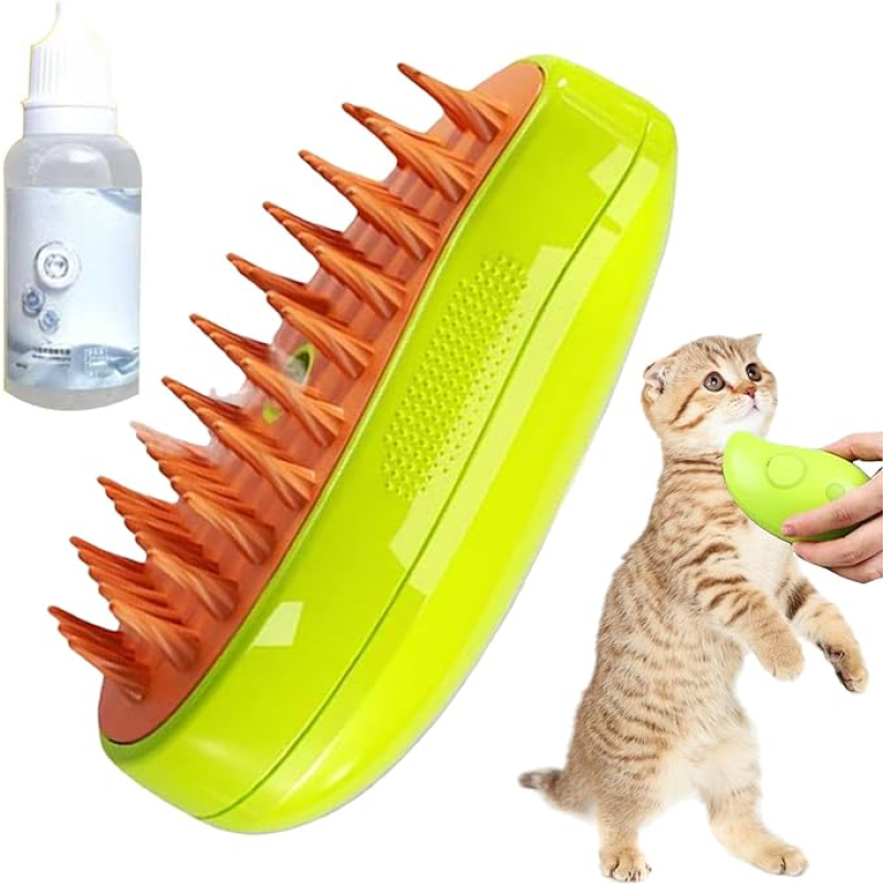 Masaj Fonksiyonlu Buharlı Kedi Bakım Tarağı
