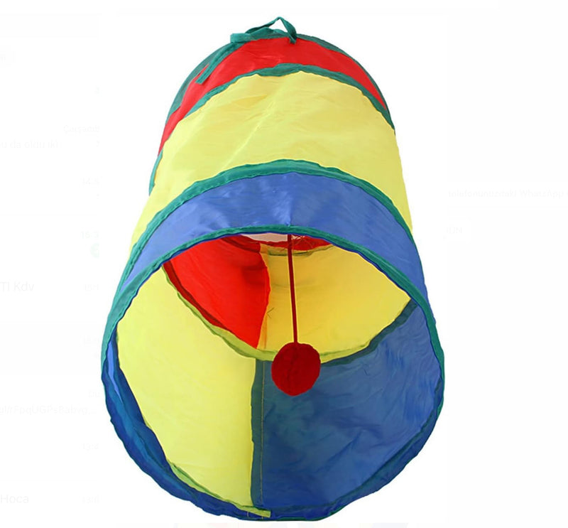 Katlanabilir Çelik Çerçeveli Kedi Oyun Tüneli (50 cm)