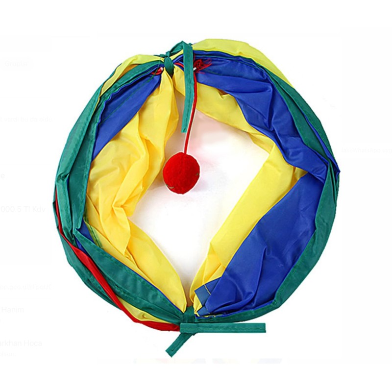 Katlanabilir Çelik Çerçeveli Kedi Oyun Tüneli (50 cm)