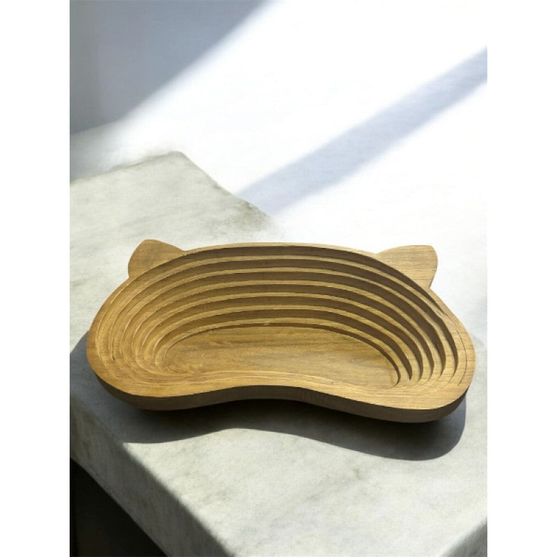 64x37 cm Kulak Motifli Ahşap Evcil Hayvan Yatağı