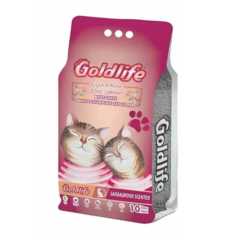 Goldlife Aktif Karbonlu Çiçek Kokulu Kedi Kumu 10 L