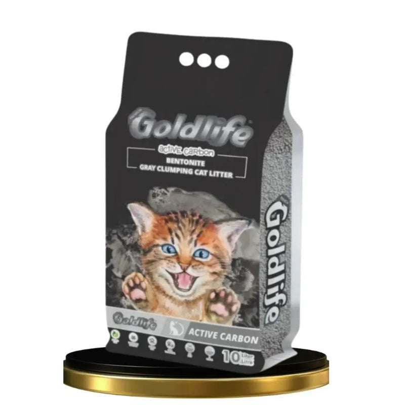 Goldlife Premium Aktif Karbonlu Topaklanan Kedi Kumu 10 L