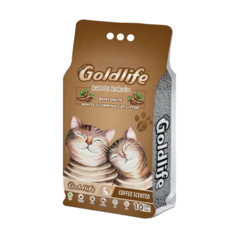 Goldlife Premium Kahve Kokulu Topaklanan Kedi Kumu 10 L