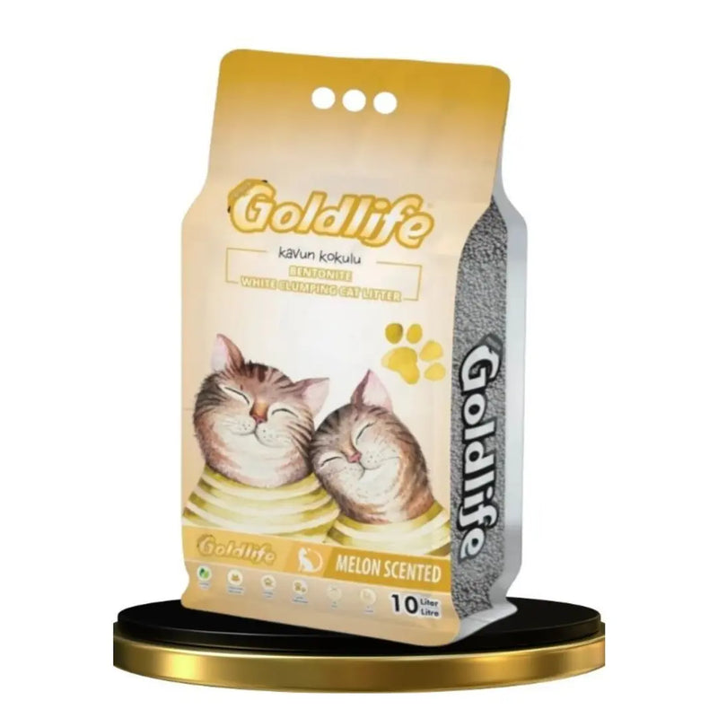 Goldlife Kavun Kokulu İnce Taneli Topaklanan Kedi Kumu 10 L